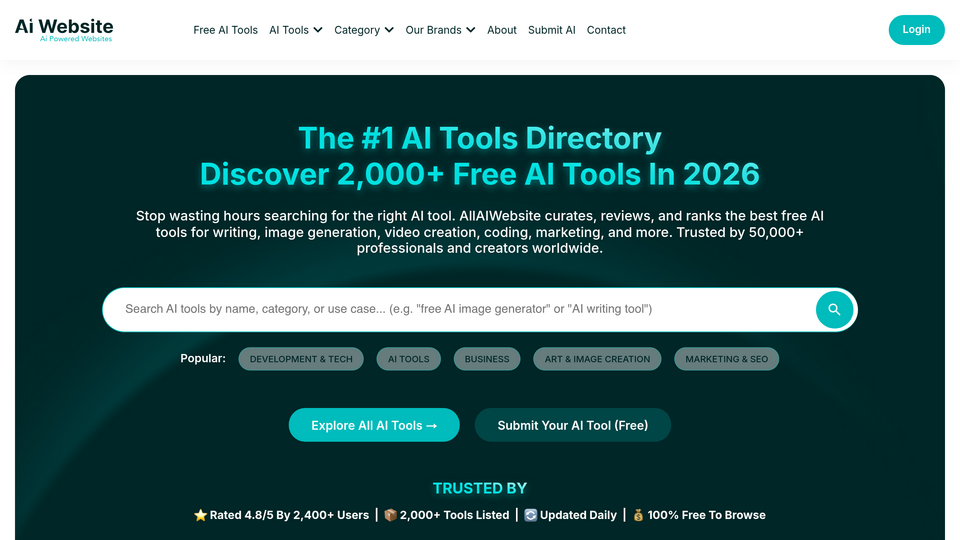 Screenshot of AllAIWebsite