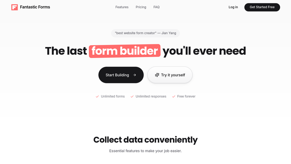 Screenshot of Fantastic Forms