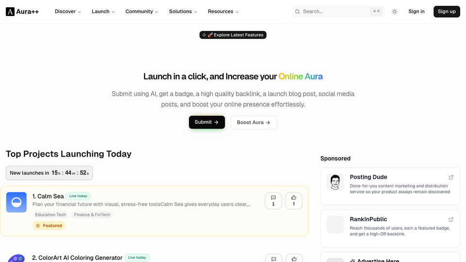 Screenshot of Aura++