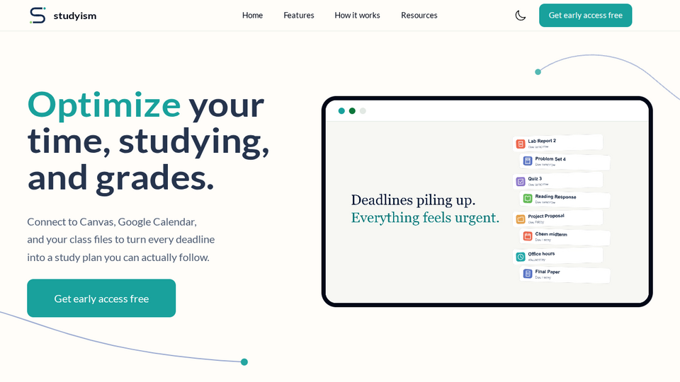 Screenshot of Studyism