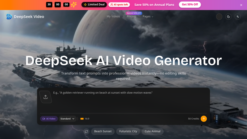 Screenshot of Deepseek Video