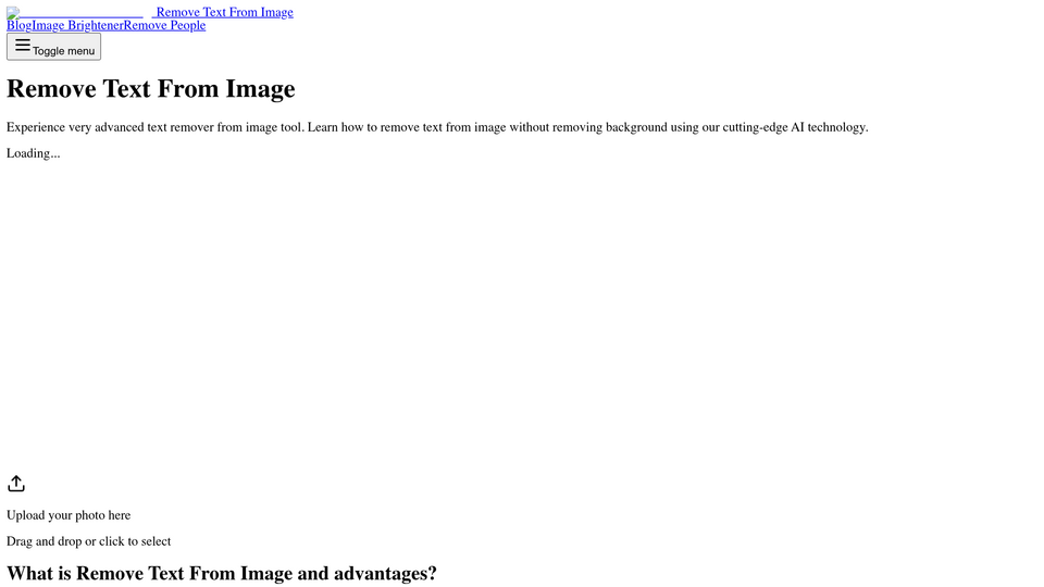 Screenshot of Remove text from image