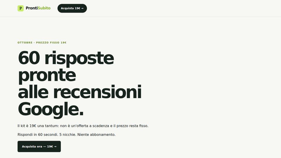 Screenshot of Recensioni Google Pronte