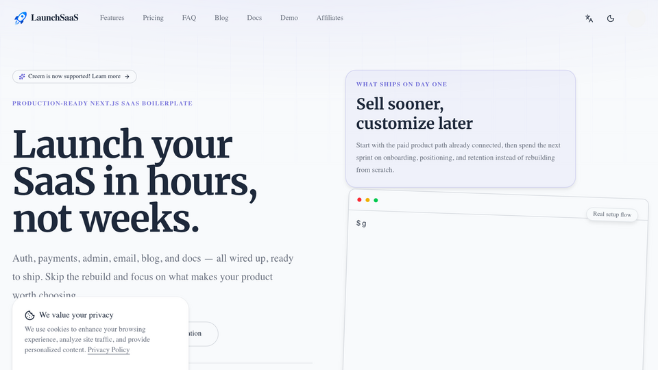 Screenshot of LaunchSaaS
