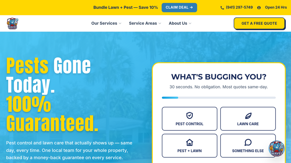 Screenshot of Waves Pest Control
