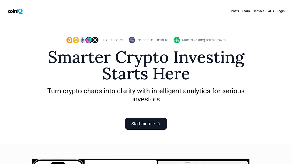 Screenshot of CoinIQ