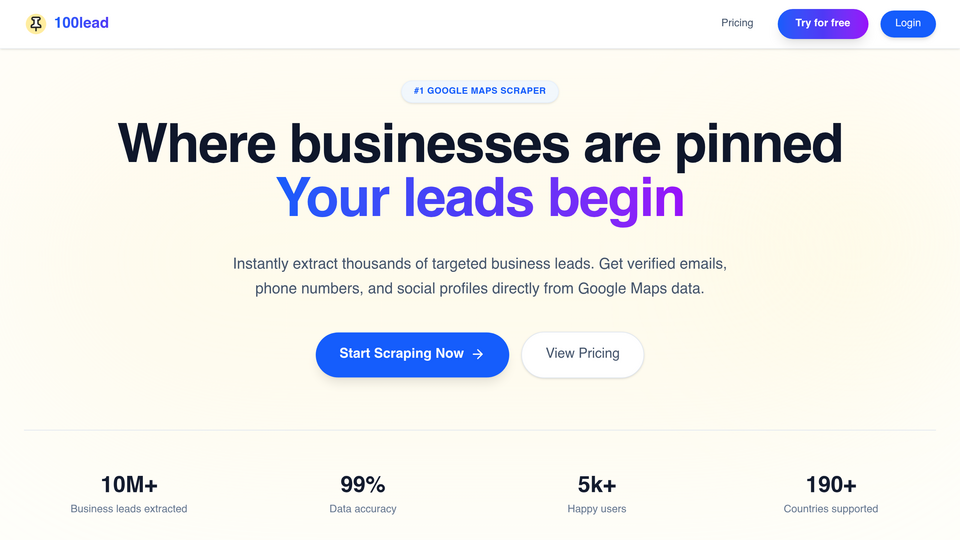 Screenshot of 100lead.com