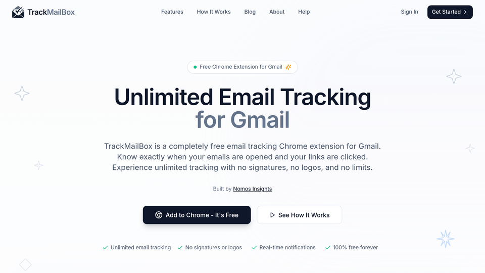 Screenshot of TrackMailBox