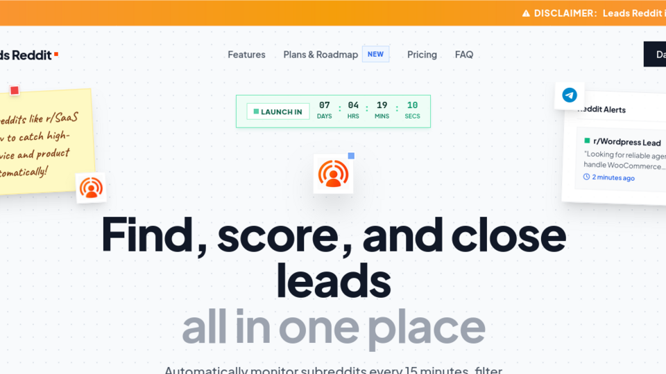 Screenshot of Leads Reddit