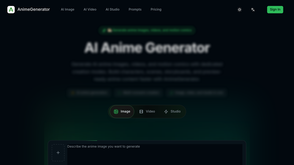 Screenshot of AnimeGenerator