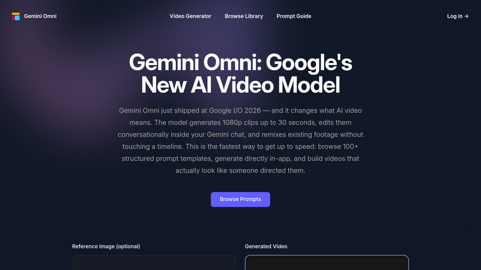 Screenshot of Gemini Omni