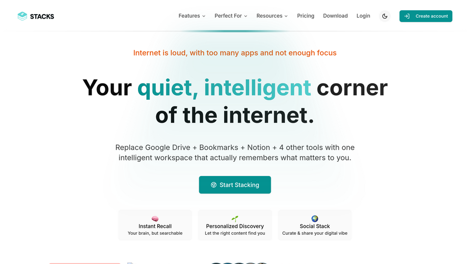 Screenshot of Stacks