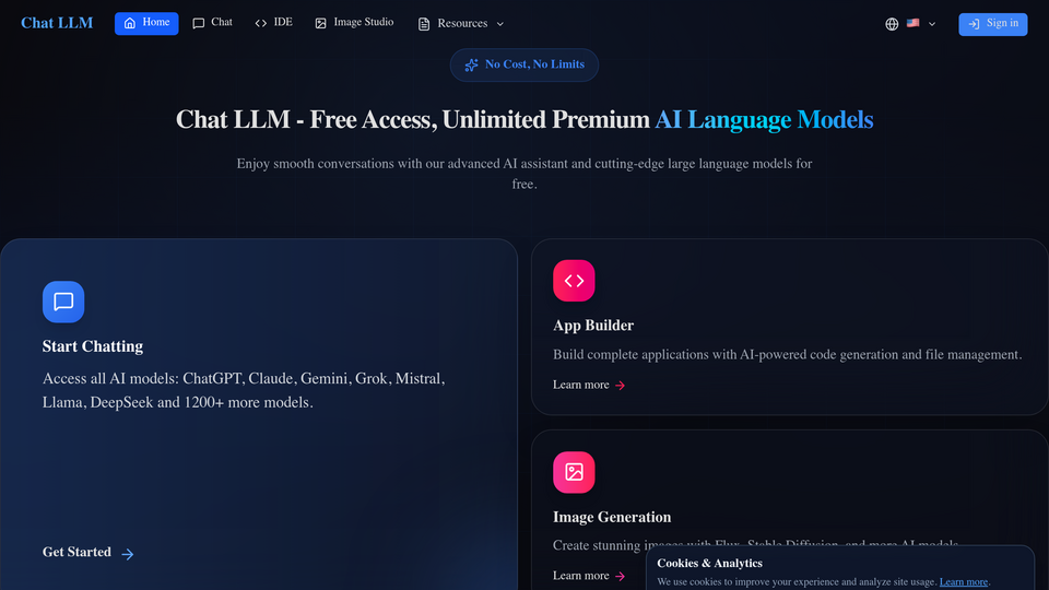 Screenshot of Chat LLM