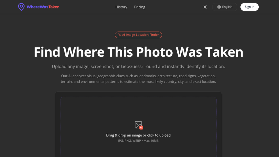 Screenshot of WhereWasTaken