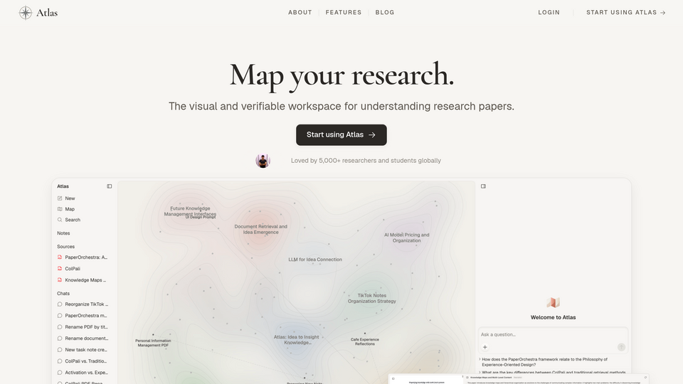 Screenshot of Atlas Workspace