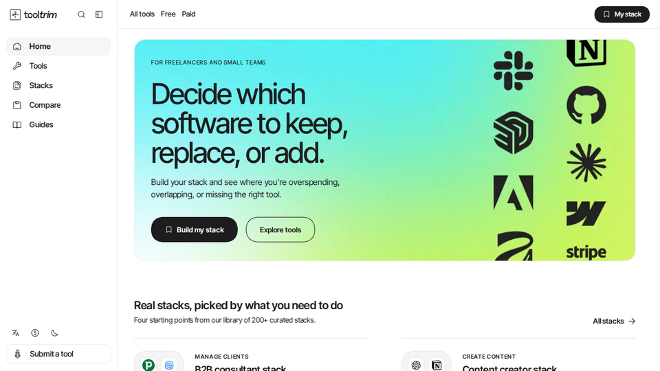Screenshot of ToolTrim