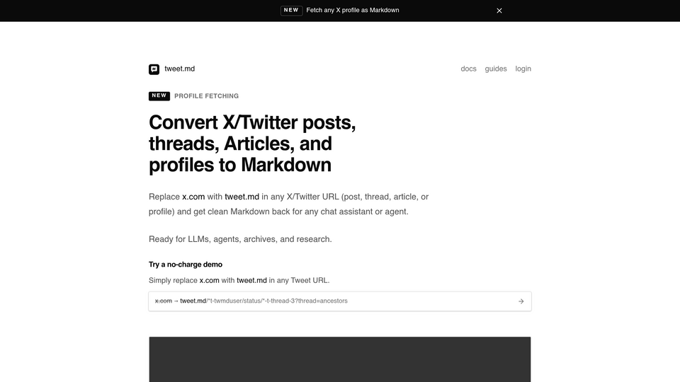 Screenshot of tweet.md