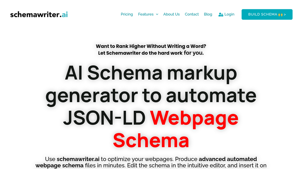 Screenshot of schemawriter.ai