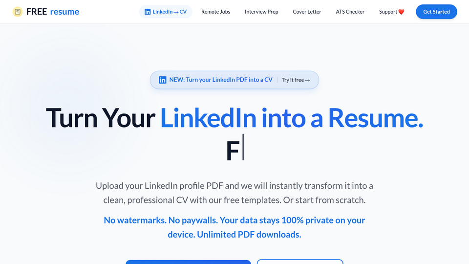 Screenshot of free-resume.net