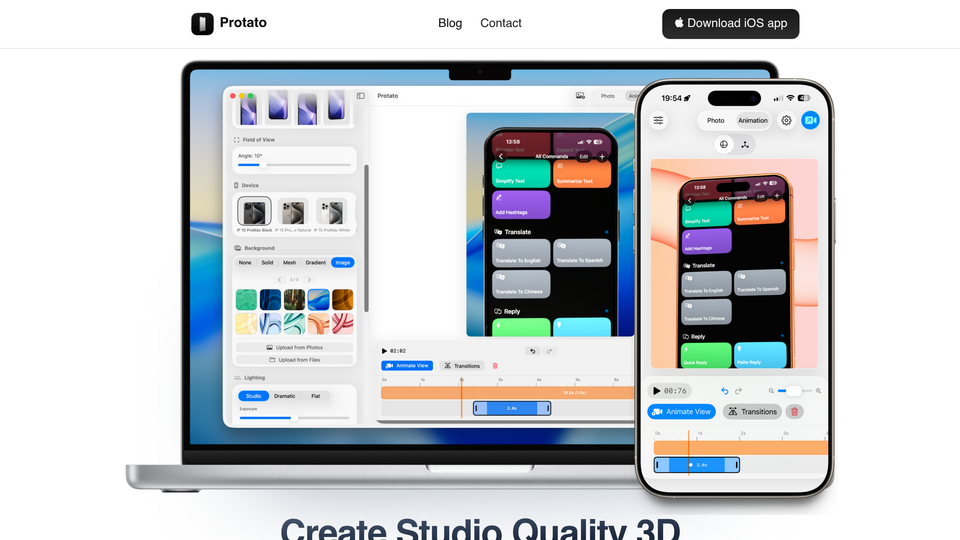 Screenshot of Protato 3D Mockup