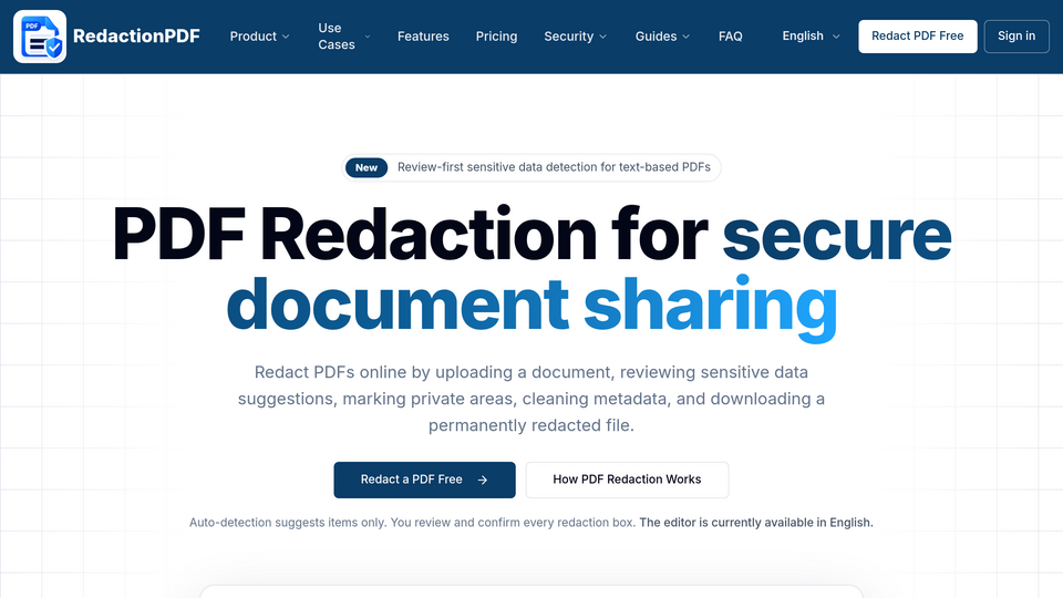 Screenshot of RedactionPDF