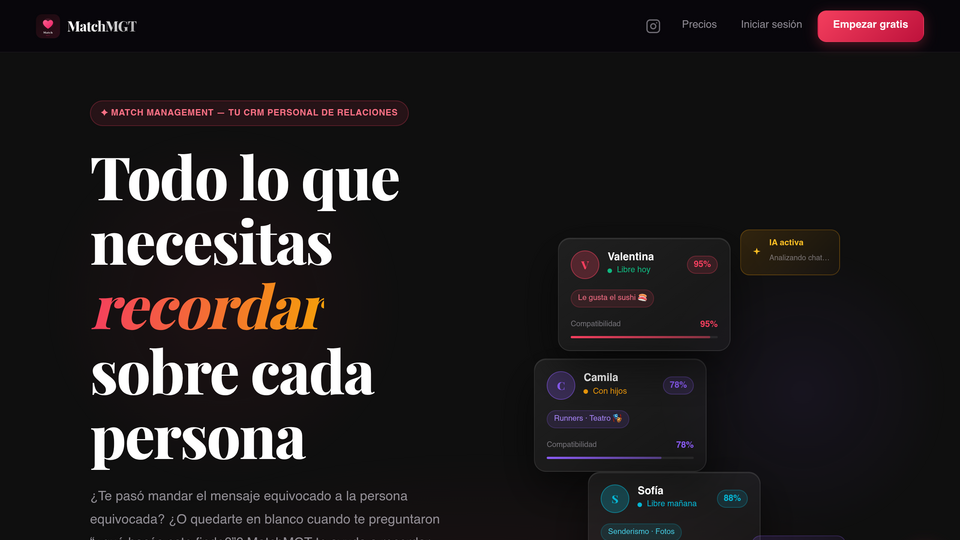 Screenshot of MatchMGT