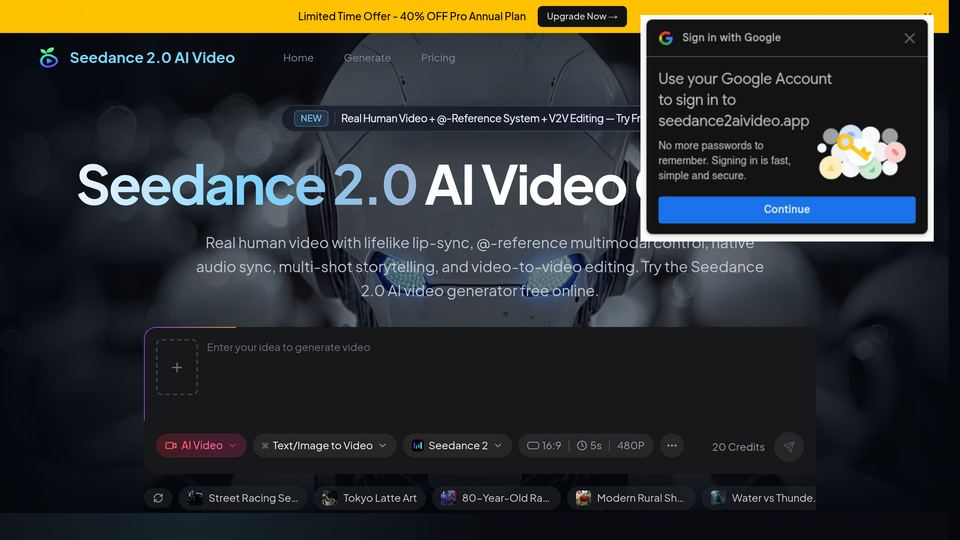 Screenshot of Seedance 2.0 AI Video
