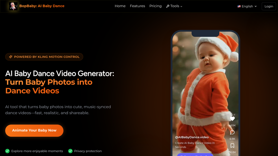 Screenshot of AI Baby Dance
