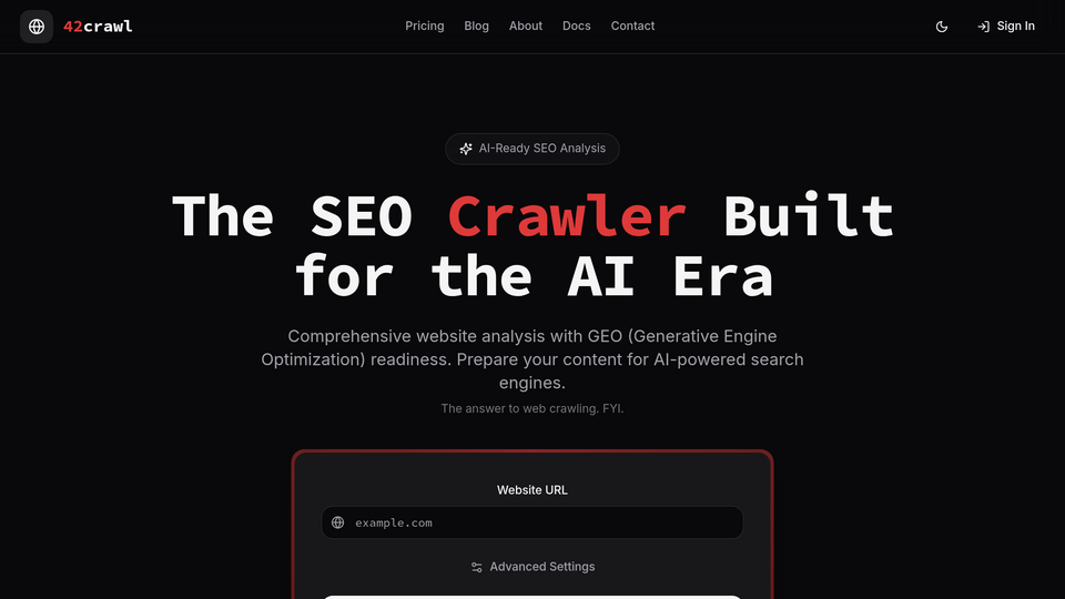 Screenshot of 42crawl
