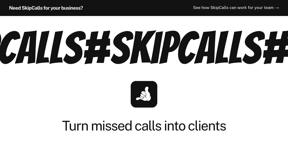 Screenshot of SkipCalls