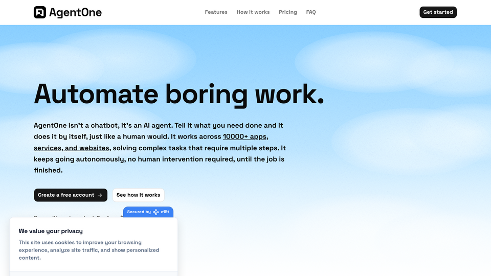 Screenshot of AgentOne