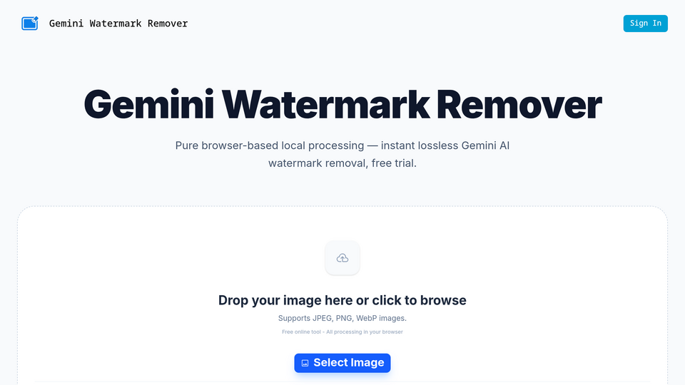 Screenshot of Gemini watermark remover