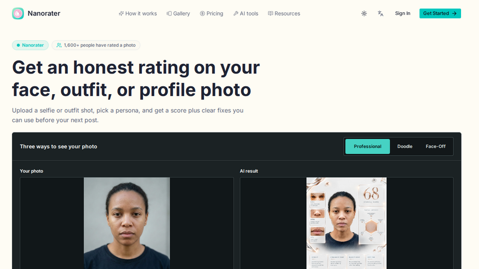 Screenshot of Nanorater
