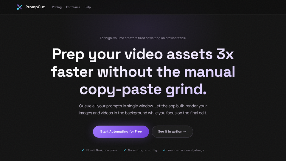 Screenshot of PrompCut