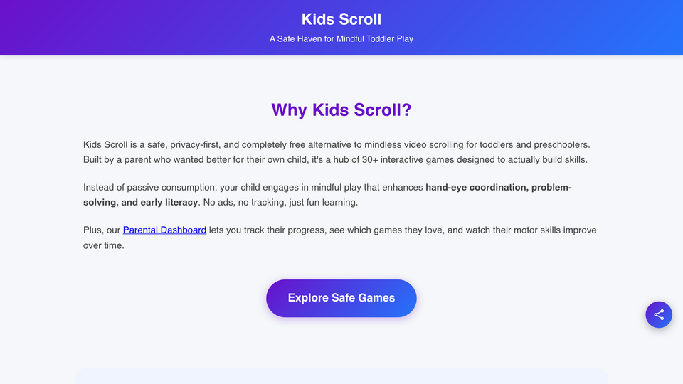 Screenshot of Kids Scroll