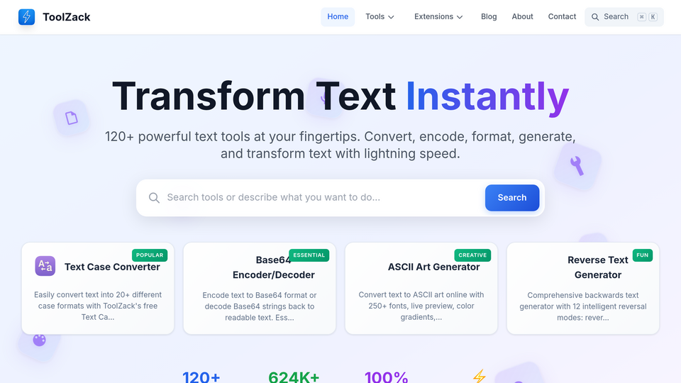 Screenshot of ToolZack