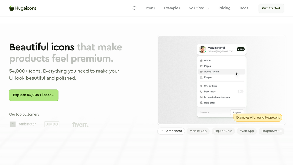 Screenshot of Hugeicons Pro