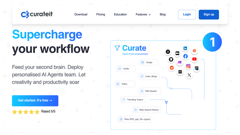 Screenshot of CurateIt