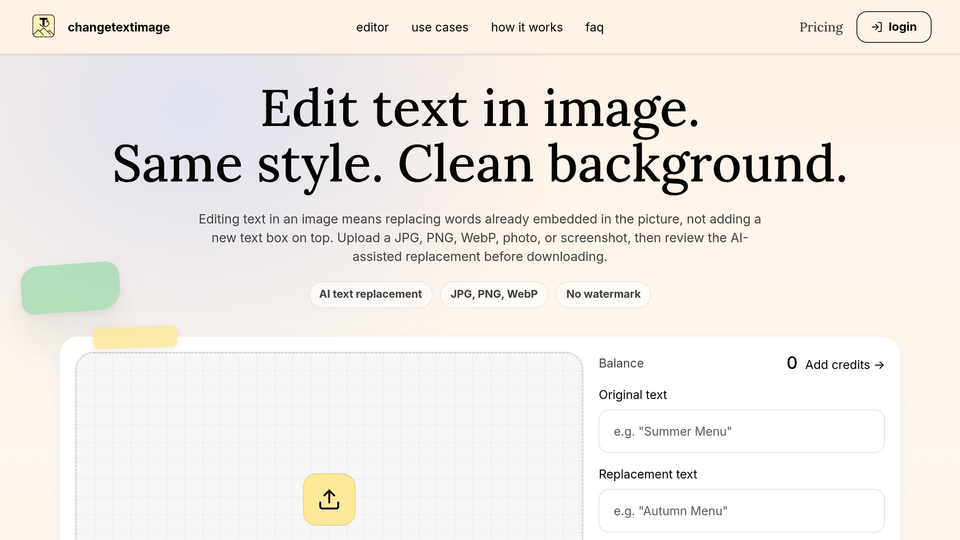 Screenshot of ChangeTextImage