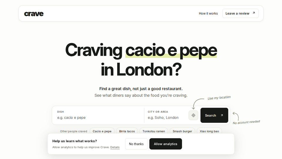 Screenshot of Crave