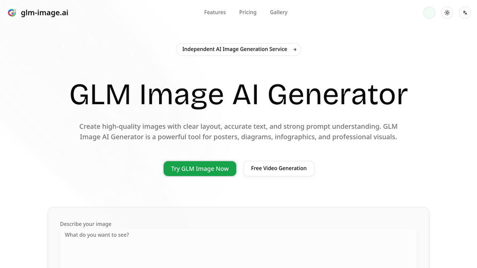 Screenshot of GLM Image Generator