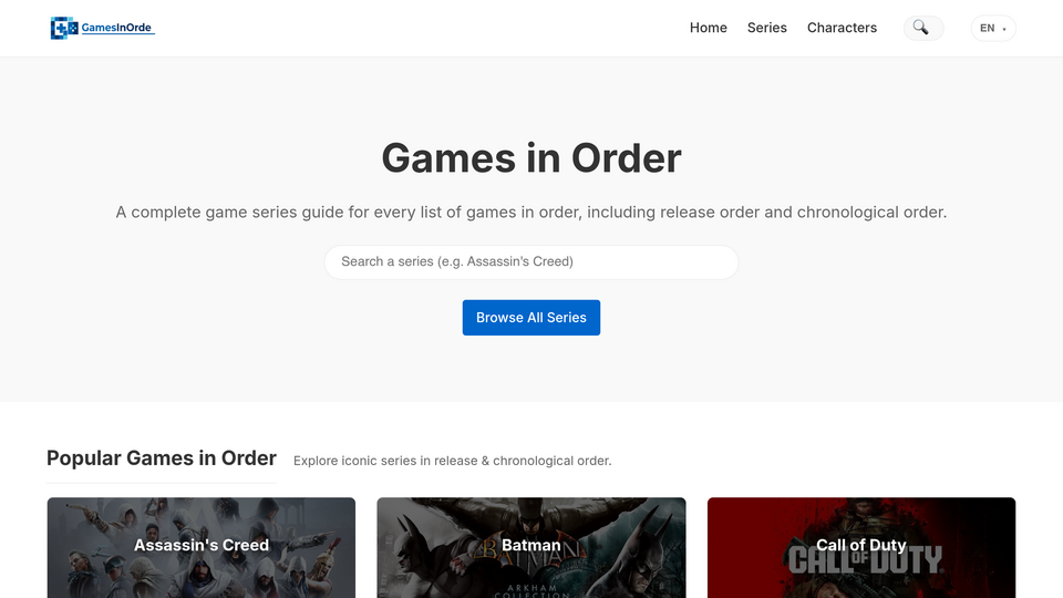 Screenshot of Complete Game Series Gui