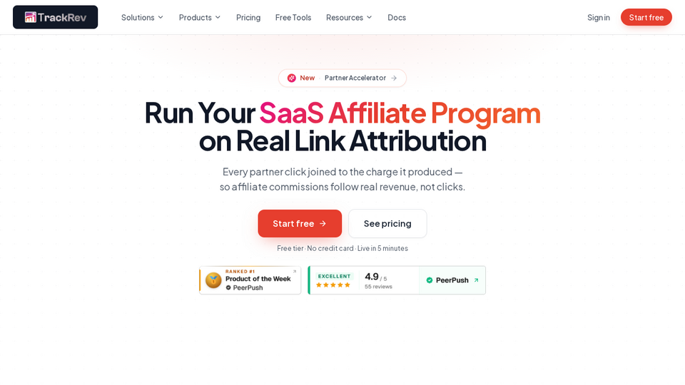 Screenshot of TrackRev