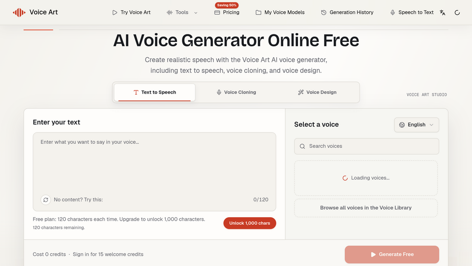 Screenshot of Voice Art