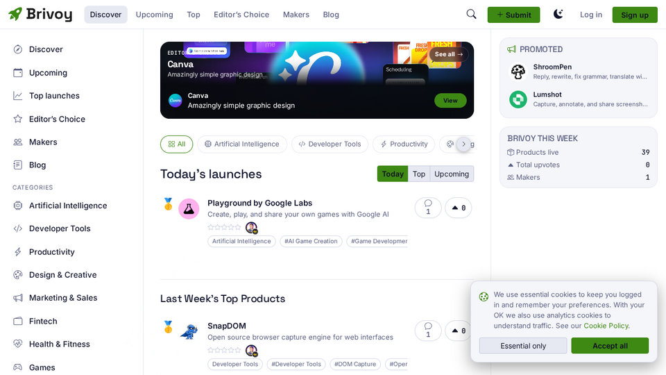 Screenshot of Brivoy
