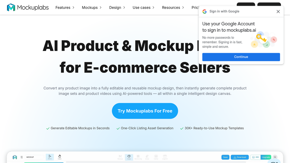 Screenshot of Mockuplabs.ai