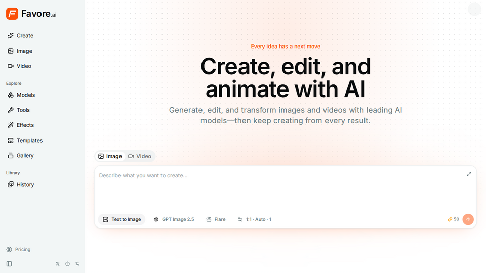 Screenshot of Favore
