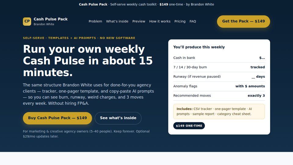 Screenshot of Cash Pulse Pack