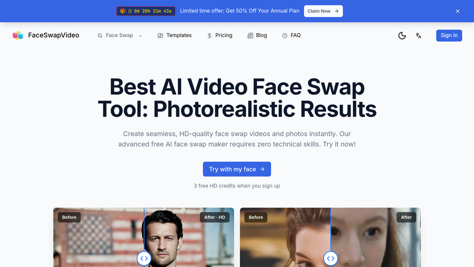 Screenshot of FaceSwapVideo