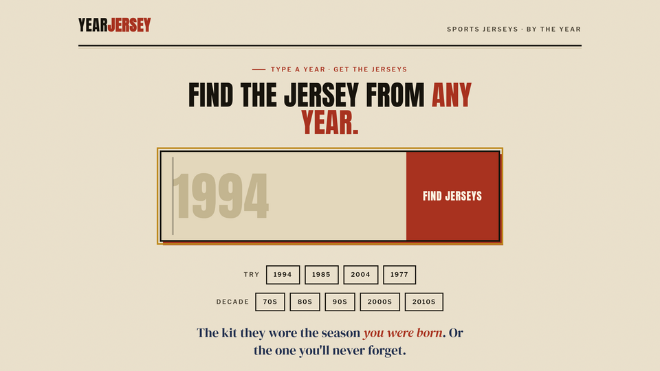 Screenshot of YearJersey